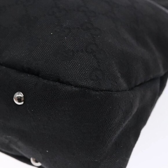 GUCCI GG Canvas Shoulder Bag Black Silver 132260 Auth 141652 - Picture 4 of 16